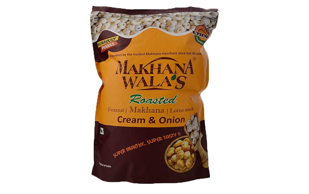 Makhana Wala's Roasted Makhana Cream & Onion    Pack  80 grams